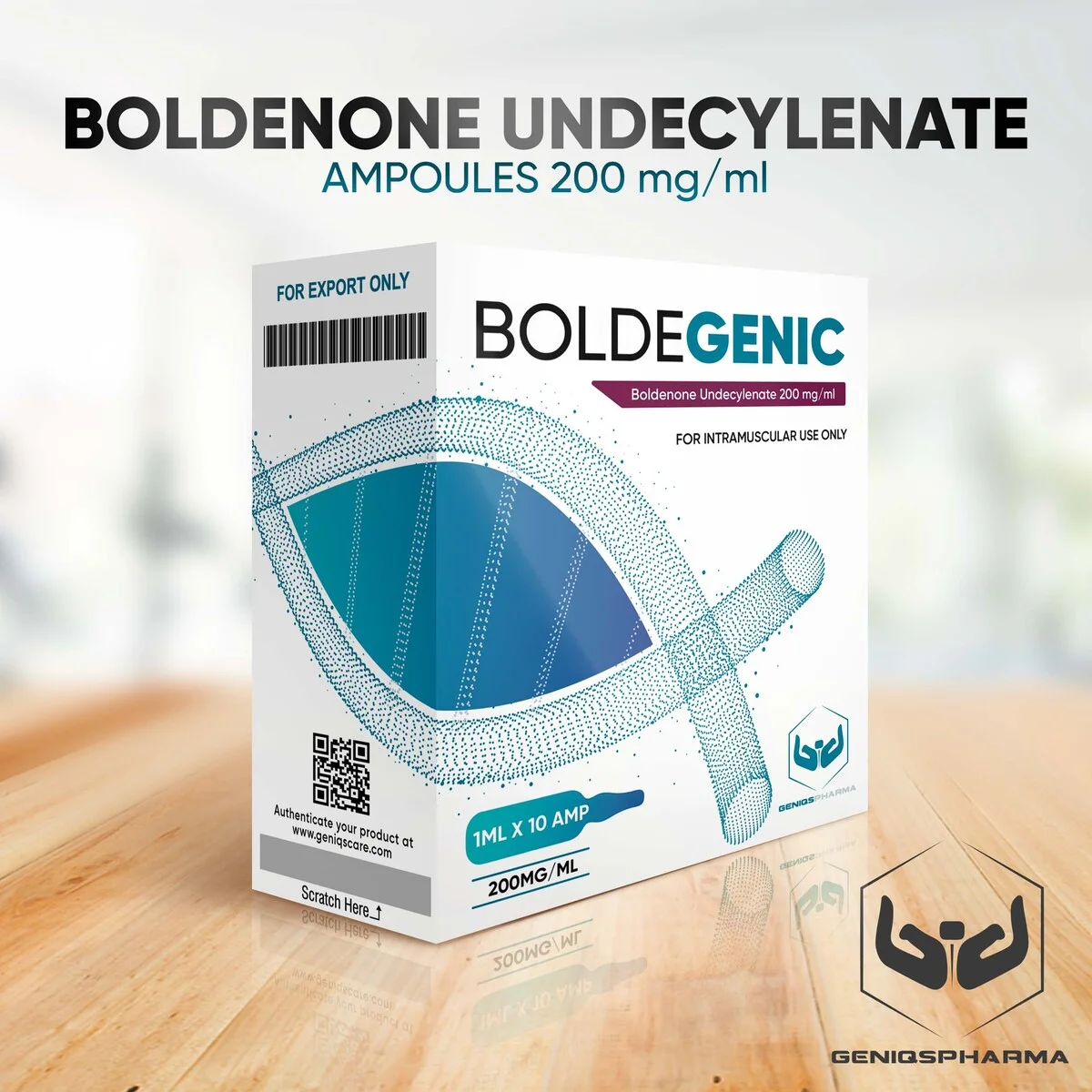 Geniqspharma - Boldegenic (Boldenone Undecylenate Injection) - 200mg/ml - 10 Ampoules x 1ml