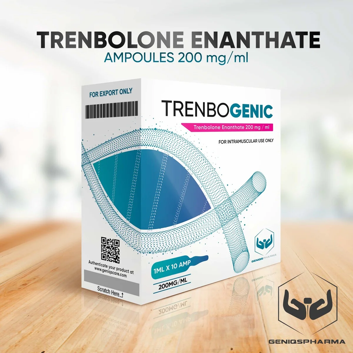 Geniqspharma - Trenbogenic (Trenbolone Enanthate Injection) - 200mg/ml - 10 Ampoules x 1ml